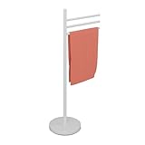 Relaxdays Handtuchhalter, 3 bewegliche Stangen, HBT: 85,5 x 42 x 22 cm, Edelstahl, Badezimmer,...