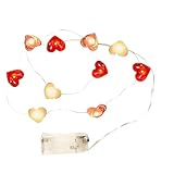 Herz-Lichterkette – Herz-Lichterkette | batteriebetriebene Herzkette | dekorative LED-Lichter für...