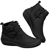 oxsdMKQ Stiefeletten für Damen, wasserdicht, Arbeitsstiefel, Damen, leichte Wanderschuhe, Retro,...