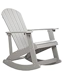 Moderner Muskoka Garten-Schaukelstuhl hellgrau mit Breiten Armlehnen Adirondack