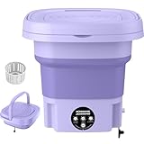 Tragbare Faltbare Waschmaschine, 9L Automatische Mini-Eimer-Waschmaschine mit Abflussrohr,...