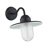 Lindby Wandleuchte außen Filip (spritzwassergeschützt (Retro, Vintage Antik) in Schwarz aus Metall...