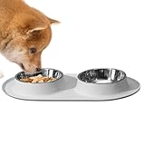 Hundenapf – Set mit 2 wasserdichten Oberflächen für Haustiere | Diskus für Welpen, rutschfest,...