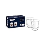 Thermisches Glas DeLonghi DLSC311 Doppelwandiges Cappuccino-Set, 2 Stück (1 Packung), transparent,...