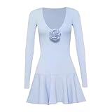 Oshhni Damen-Tenniskleid, bequemes Trainingskleid für Sommer, Tennis, Badminton, Strand, Hellblau,...