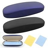 HIQU and HIST 2 Stücke Brillenetui Hardcase, Kratzfeste Brillenbox PU Leder Hartschalenetui mit...