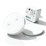 LoraTap Funk Lichtschalter Set mit 1 Fernbedienung und 1 Empfänger, 230V Funk Einbauschalter für...