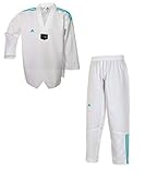 adidas Taekwondoanzug, Adi Club 3 Stripes, weißes Revers, Blaue Streifen (160)