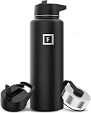 Edelstahl Trinkflasche mit Strohhalm - 650/950/1200/1800 ml - Kohlensäure Geeignet Auslaufsicher...