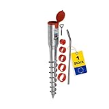 GRUNDLINE - Pfostenträger rund Ø 26 bis 60 mm - Bodenanker zum eindrehen - Schraubfundament -...