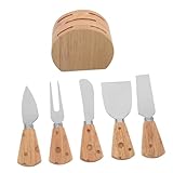 Alipis Teiliges Käsemesserset mit Holzgriff und Holzständer Käsemesser Sandwich Spreader...