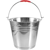 SOIMISS Edelstahl Futtereimer mit Griff 10L – Robuster Pferdefutter und Wassereimer für Bauernhof...