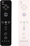 AUFGLO Wii Controller 2 Pack Wii u Remote mit Silikongehäuse und Handgelenksgurt (schwarz+weiß)