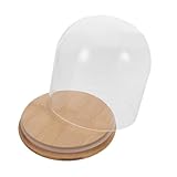 MALUGOGO Glasglocke mit ewiger Blume, mit solidem Boden, klare Glocke, Vitrine für konservierte...