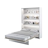 MEBLINI Schrankbett Bed Concept - Wandbett mit Lattenrost - Klappbett mit Schrank - Wandklappbett -...