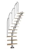 DOLLE Raumspartreppe mit Buche Holz-Stufen (Multiplex), Geschosshöhe 222-276 cm, variabler...
