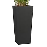 Pflanzwerk® Pflanzkübel Bodenvase Fiberglas Conic ANTHRAZIT 80x40x40cm *Frostbeständige...