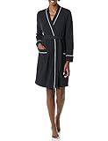 Amazon Essentials Damen Lightweight Waffle Mid-length Robe bathrobes, schwarz, S