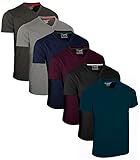 FULL TIME SPORTS® Tech 6 Pack FTS-639 mit V-Ausschnitt T-Shirts (Large, Dunkel Sortiert)