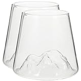 UTHCLO Berg Glasbecher 2 Stück Große Hitzebeständig Mikrowellengeeignet Spülmaschinenfeste...