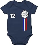 Shirtracer Baby Body Junge Mädchen - Fussball EM 2024 Fanartikel Baby - 12. Mann Frankreich Emblem...