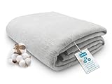 ZOLLNER Kuscheldecke flauschig in 150x200 cm - weiche und langlebige Sofadecke in hellgrau -...