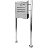 Maxstore STILISTA Standbriefkasten, V2A Edelstahl, Zeitungsfach, Modellwahl, Sichtschlitze