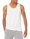 Amazon Essentials Herren Leichtes, Schnelltrocknendes Gym-Tanktop Aus Funktionsstretch, Grellweiß,...