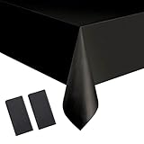 2 Stück Einweg Tischdecke Schwarz Kunststoff Tischdecken Rechteckig,137 * 274cm Tischdecke Rolle...