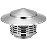 ELAYARD Regenschutz Edelstahl Schornsteinkappe für Ofenrohre Schirmförmige Abdeckung mit...