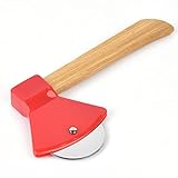 Pizza -Messer -Pizza -Schneider Axt Pizza Cutter 430 Stahlblatt Bambusgriff Ergonomisches Design es...