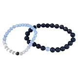 WORLD WIDE GEMS WW_CPL_S_184 Lavastein & Selenit, 6 mm, rund, glatte Perlen, lange Distanz, Paare,...