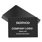 SKDFHOD 50 Stück Metall Visitenkarte, Schwarz Aluminium Namenskarte, Visitenkarten Personalisiert,...