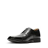 CLARKS Herren Tilden Cap Oxford, Black Leather, 49 EU