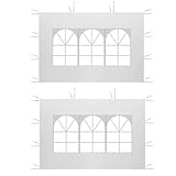 Seitenteile für Pavillon mit PVC Fenster, 2PACK 2 x 3M Wasserdicht, Seitenteil Gazebo aus...
