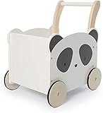 labebe Kinder Lauflernwagen Holz, Baby Panda Lauflernhilfe Mit Stauraum für 1-3...