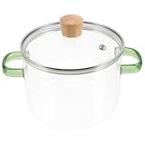 DECOMELODY Hitzebeständiger Glas Kochtopf mit Deckel und Doppelgriffen Transparenter Suppentopf...