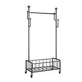 Freistehende Garderobe mit Rollen, multifunktionaler Trockenkorb, stabile Aufbewahrung für...