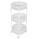 Generic Rollwagen, Kratzfester, Faltbarer Aufbewahrungswagen für die Küche (White)