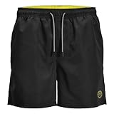 JACK & JONES Herren Badehose Badeshort JPSTFIJI JJSWIM SOLID S M L XL XXL, Größe:L, Farbe:Black...