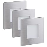 Scandinavian home 3er Set Wandeinbaustrahler I LED Treppenbeleuchtung 230V 1W Warmweiß außen IP65...