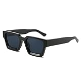 YAMEIZE Vintage Rechteckige Sonnenbrille für Herren Damen-Retro Eckig Sonnenbrille Trendige...