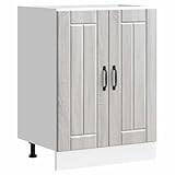 AJJHUUKI Waschbeckenunterschrank Lucca Grau Sonoma Holz-Möbel, Schränke und Aufbewahrung,...