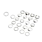 omiinitio 22 Stücke Einzigartiger Vintage Ringe Mit Blumenprägung Und Schlangen Symbolen Für...