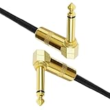 WOMELF Professionelles Gitarren-Audiokabel Duale Rechtwinklige Mono-Patchkabel Für...