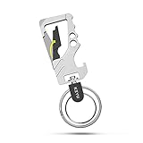 KEYU® NEU Flaschenöffner Schlüsselanhänger aus massivem Stahl | extrem robust | Geschenk Mann |...