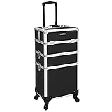 SONGMICS Kosmetikkoffer, professioneller Make-up Koffer, 3-in-1 Schminkkoffer fÜr Reisen, großer...