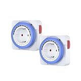 TESSAN Mechanischer 24 Stunden Zeitschaltuhr Steckdose, 3680W Mechanische Zeitschaltuhr Steckdose,...