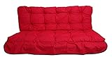 MFG 2-teilige Hollywoodschaukel Auflage Anna, 160 x 50 x 10 cm, Uni rot