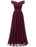 Bbonlinedress Abendkleid elegant für Hochzeit Schulterfrei Spitze Chiffon Kleid Brautjunferkleid...